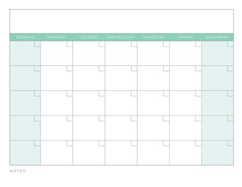 Blank Calendar Format