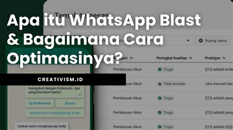 Apa Itu Whatsapp Blast And Bagaimana Cara Optimasinya Creativism