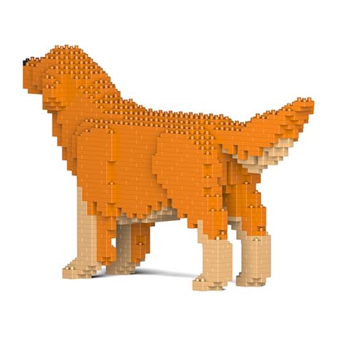 Jekca Golden Retriever 02s M02 Lego Sculpture Construction 4d