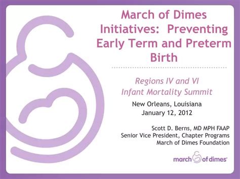 Ppt March Of Dimes Initiatives Preventing Early Term And Preterm