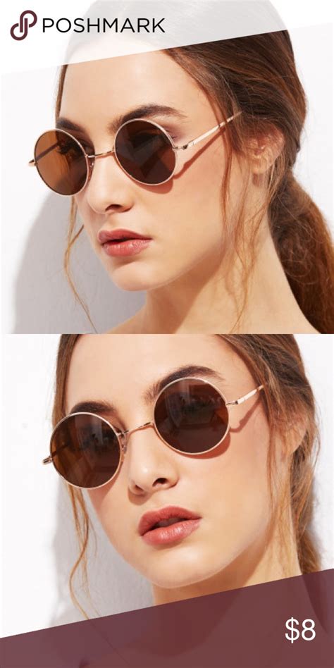 Gold Frame Brown Round Lens Sunglasses Round Lens Sunglasses Sunglasses Round Sunglasses