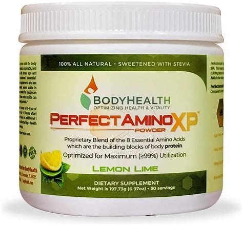 bodyhealth perfectamino xp lemon lime 30 servings best pre post workout recovery drink 8