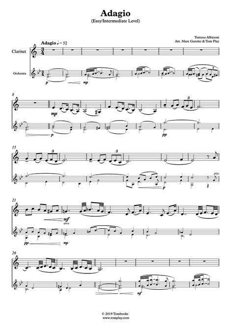 Shop from the world's largest selection and best deals for clarinet intermediate sheet music & song books. Clarinet Sheet Music Adagio (Easy/Intermediate Level ...