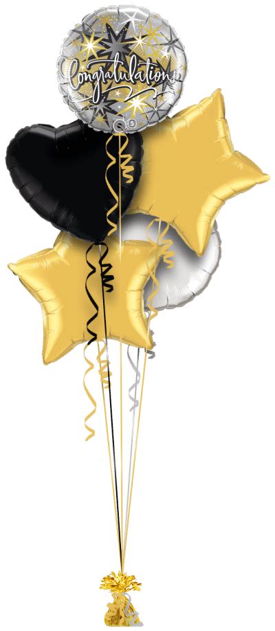 Congratulations Gold And Black Balloon Delivery Balloon Monkey
