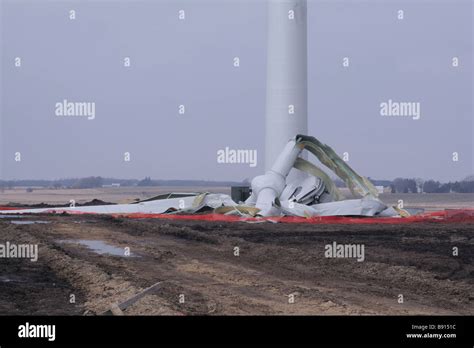 Aftermath Of Wind Turbine Runaway Disaster Stock Photo Alamy