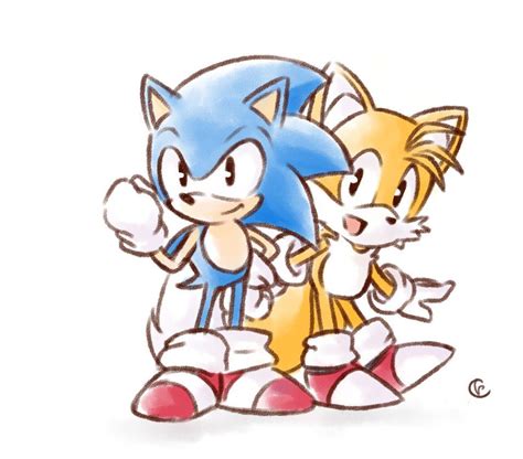 Classic Sonic And Tails By Tsubaki977 Sonic Classic Sonic Sonic Fan Art