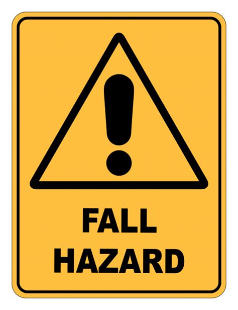 Fall Hazard Warning Safety Sign Safety Signs Warehouse
