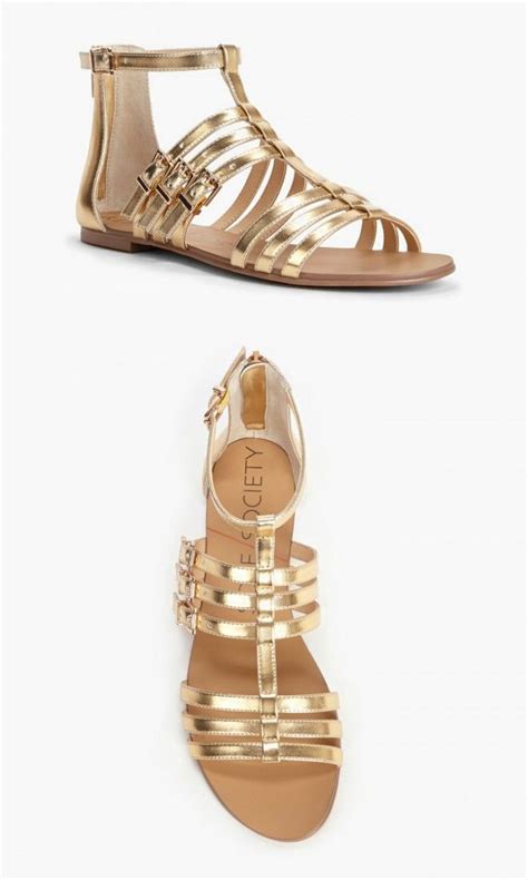 Strappy Gold Gladiator Sandals With An Easy Back Zipper And Gold Toned Hardware Gold Gladiator