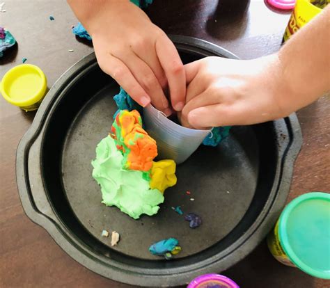 Play Dough Volcano Fun Preschool Science Activity Glitter On A Dime
