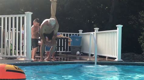 Grandpa Pushed In Pool 3 Youtube