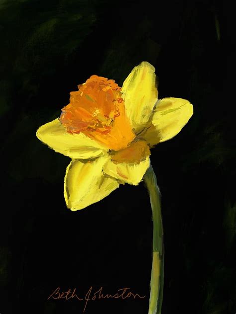 Daffodil Painting By Beth Johnston Fine Art America