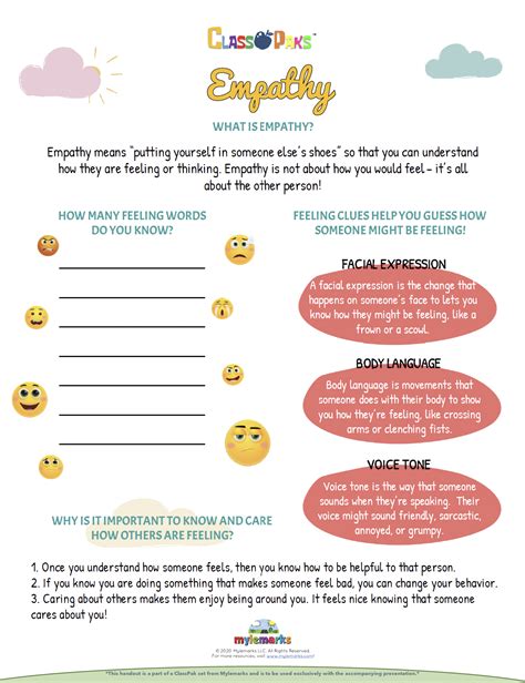 Empathy Worksheets For Kids