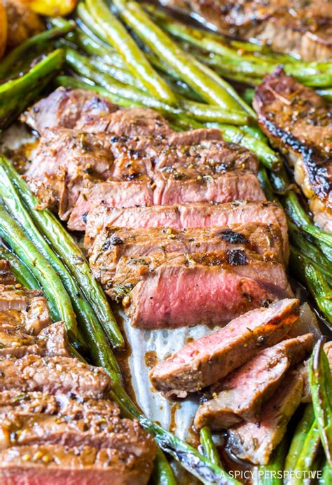 There's a reason sheet pan recipes are the biggest dinner trend of the year: Balsamic Steak Sheet Pan Dinner - A Spicy Perspective