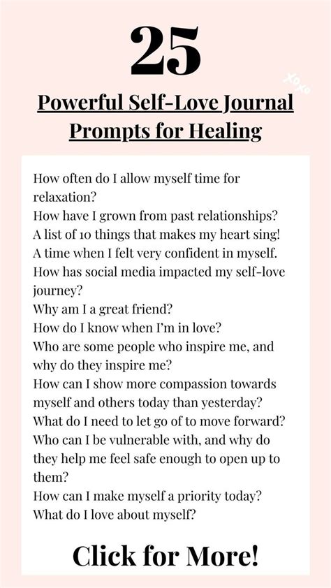 25 Powerful Self Love Journal Prompts For Healing Journal Prompts