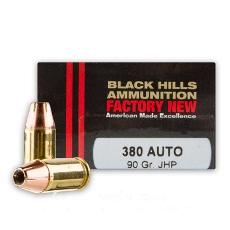 380 Auto 90 Grain Jhp Black Hills Ammunition 20 Rounds Ammo