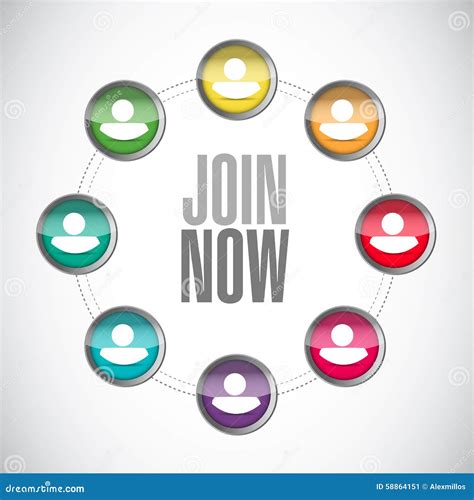 Join Now People Connections Sign Stock Illustration Illustration Of