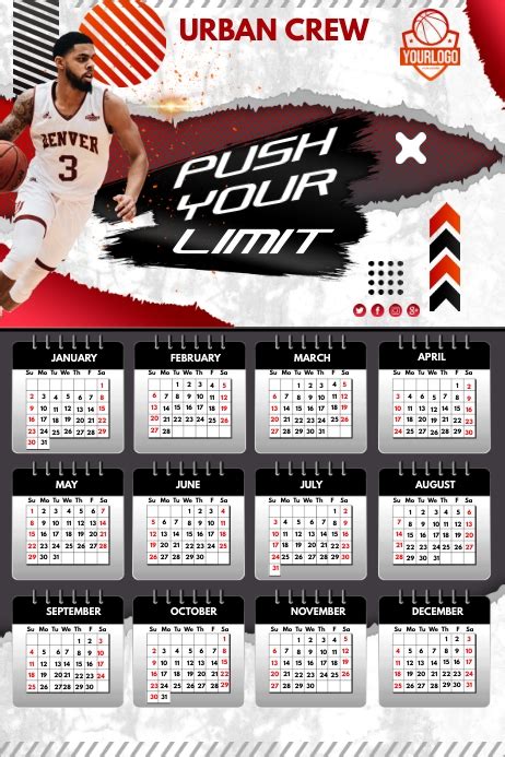 Copy Of 2022 Basketball Theme Calendar Template Postermywall