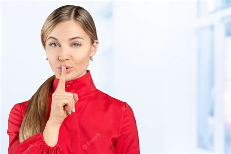 Premium Photo Hush Woman Asking For Silence Or Secrecy With Finger