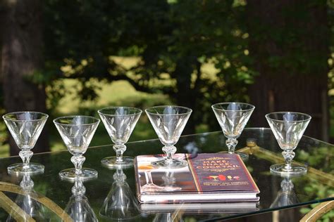 Vintage Etched Cocktail Glasses Set Of 6 After Dinner Drink 4 Oz Liquor ~ Port Wine Glasses