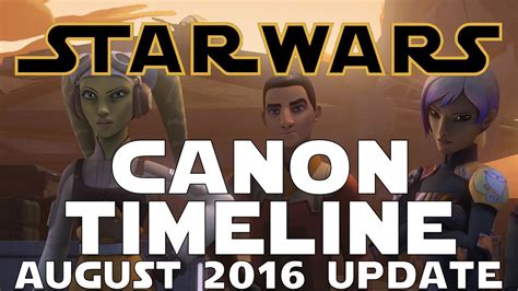 Star Wars Canon Timeline Update August 2016 Youtube