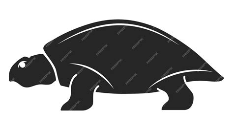 Premium Vector Land Turtle Black Silhouette On A White Background