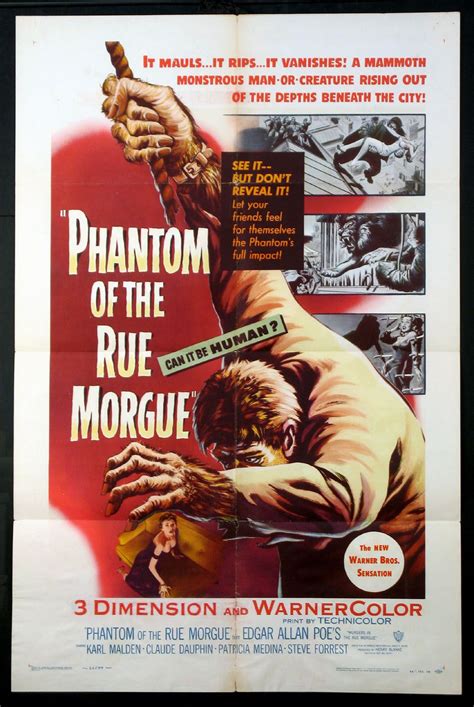 Phantom Of The Rue Morgue 1954 Original One Sheet Size 27x41 Movie
