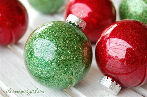 Glitter Ornaments Handmade With Clear Plastic Bulbs