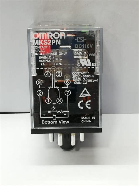 Omron Mks 2pn 8 Pin Plug In Round Relay For Control Panels 110vdc At