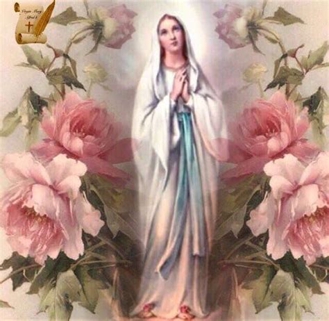 Beautiful Picture Of Mother Mary And Roses Jesus Mary Gods Holy