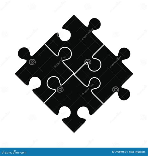 Puzzle Icon Vector Filled Flat Sign Solid Pictogram Isolated On White