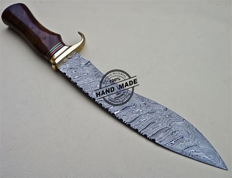 Professional Damascus Bowie Knife Custom Handmade Damascus Steel