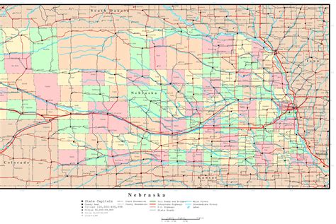 Nebraska Political Map 824 