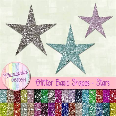 Glitter Basic Shapes Stars Chantahlia Design