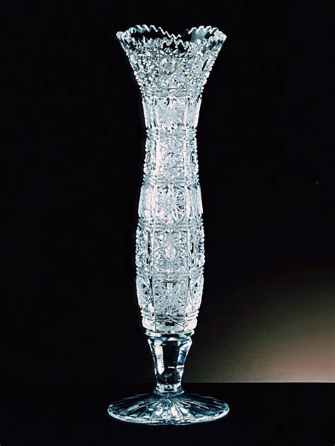 Footed Czech Crystal Vase E Shop Crystal