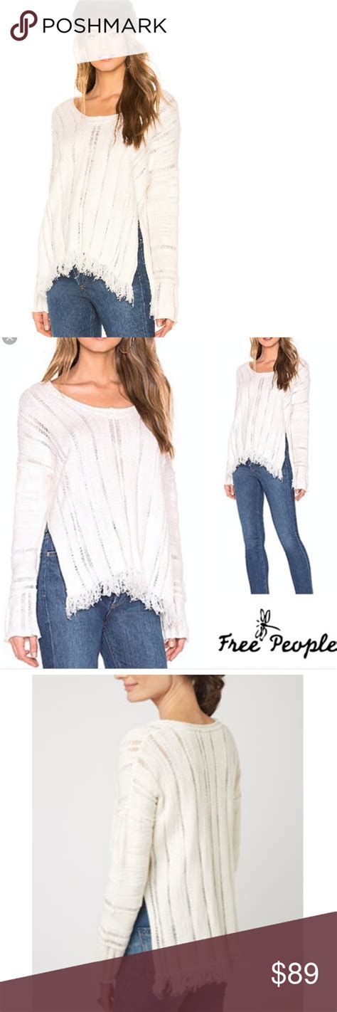 Free People Ocean Drive Sweater New Frayed Edges And Rolled Hem And Neckline Give This Sweater It