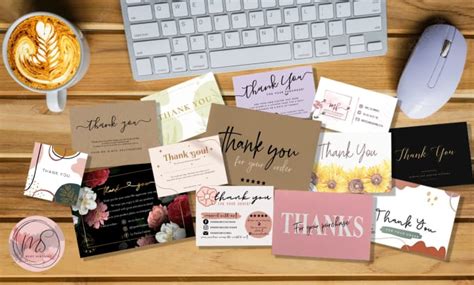 Design Professional Thank You Cards For Your Business By Meriama1 Fiverr