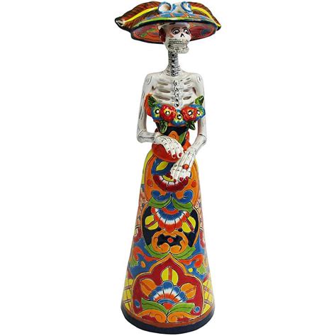 Talavera Day Of The Dead Catrina In Traditional Dress Tdd015