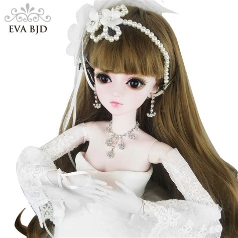 24 Bjd Full Set Makeup Bride Eva Bjd Wedding Girl 1 3 60cm Sd Doll Bjd Doll 24 Inch Jointed