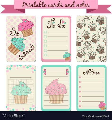 Printable Journaling Cards Royalty Free Vector Image