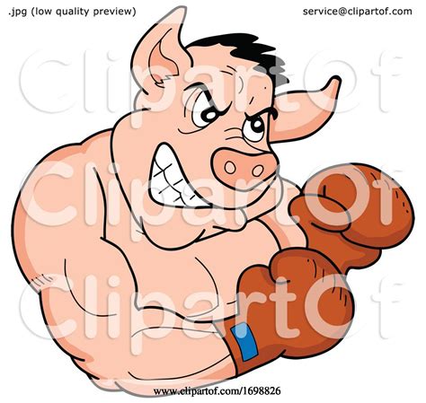 Tough Muscular Boxer Pig For A Bbq Competition Design By Lafftoon