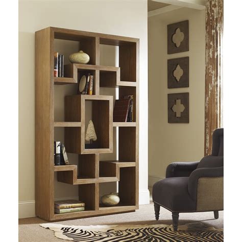 Obsie Modern Classic Geometric Limed Teak Bookcase Home Room Design