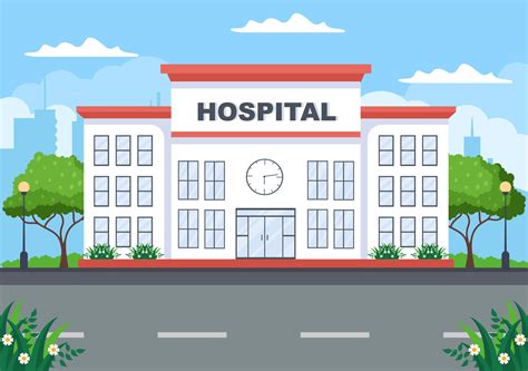Hospital Building For Healthcare Background Vector Illustration With