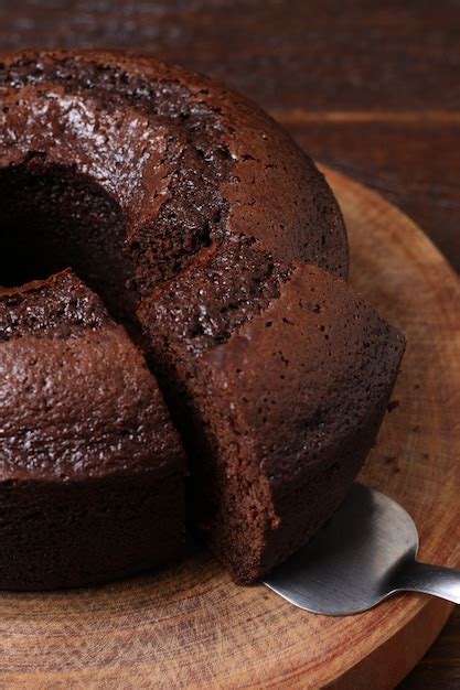 Premium Photo Homemade Rustic Chocolate Cake Top View