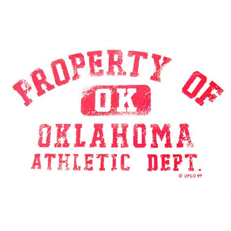 D01017ok Property Of Oklahoma Athletic Dept T Shirt Design Lipco