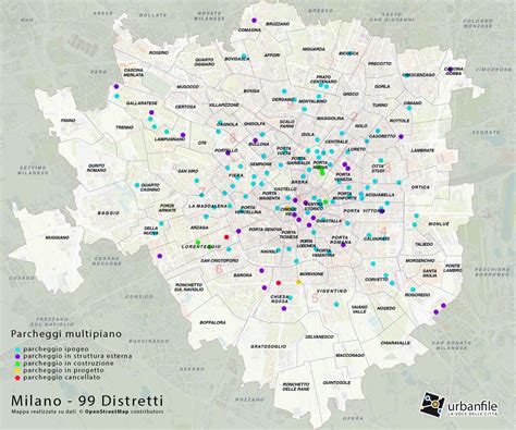 Mappa Milano Distretti Piano Parcheggi 2021 2022 Urbanfile