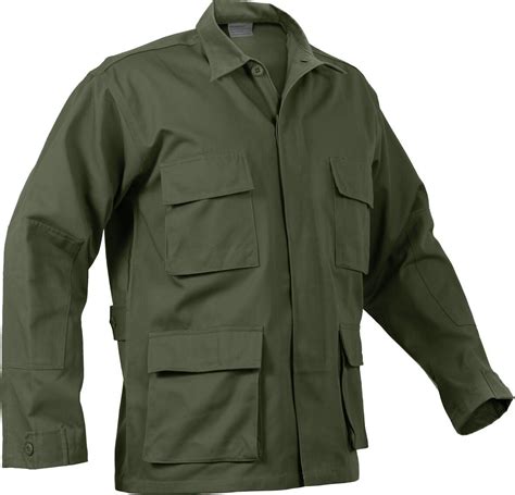 Mens Olive Drab Long Sleeve Military Bdu Shirt Coat Uniform Army