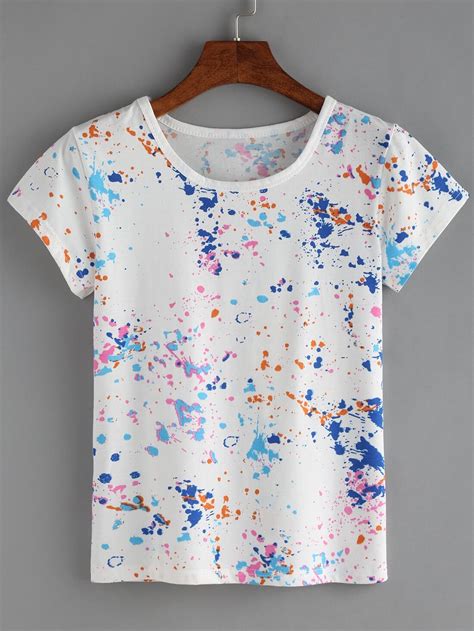The minerals available in these products work directly on your skin and help it to glow more and also assist in curing multiple skin concerns. Colorful Paint Splash T-shirt EmmaCloth-Women Fast Fashion ...