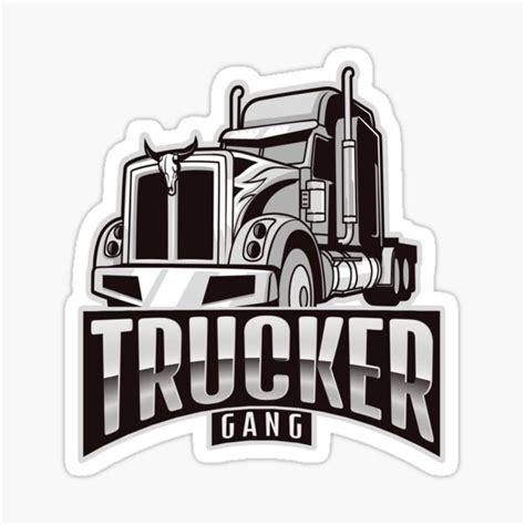 Trucker Gang T Shirt Sticker By Plaval Redbubble