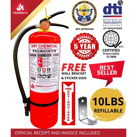 Fire Extinguisher 10lbs Abc Dry Chemical Refillable Shopee Philippines