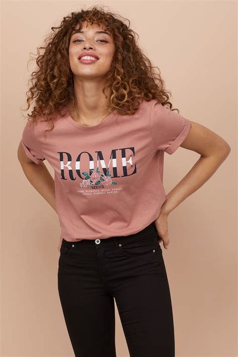 Camiseta Rosa Vintage Roma MUJER H M ES Camisetas Femeninas